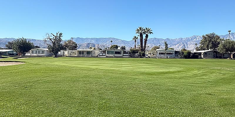 The green on the 2nd hole on the Millennium course